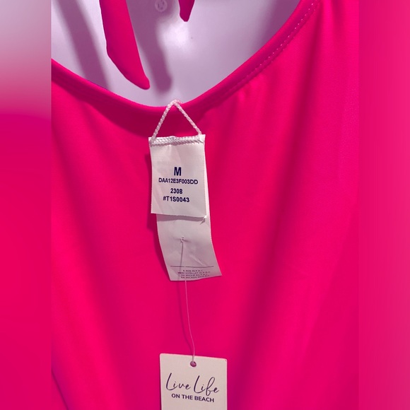 NWT Cupshe pink, one piece bathing suit,  size M - Picture 3 of 7